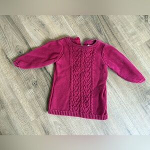 🌺5/$20 George Baby Cable Knit Sweater - Deep Pink
